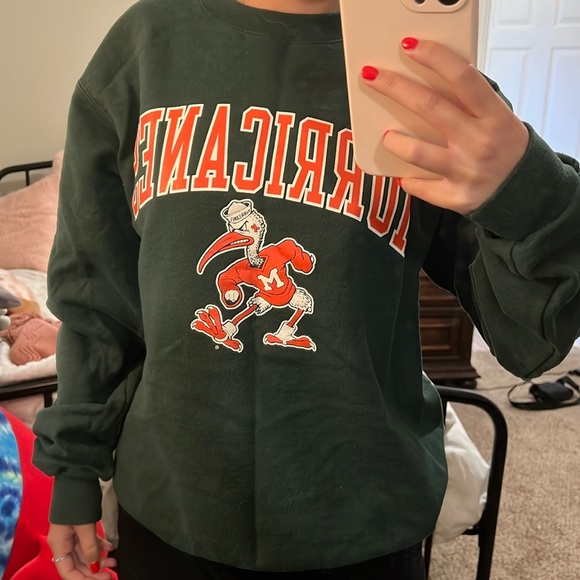 CHAMPION Umiami hurricanes crewneck - Picture 1 of 3